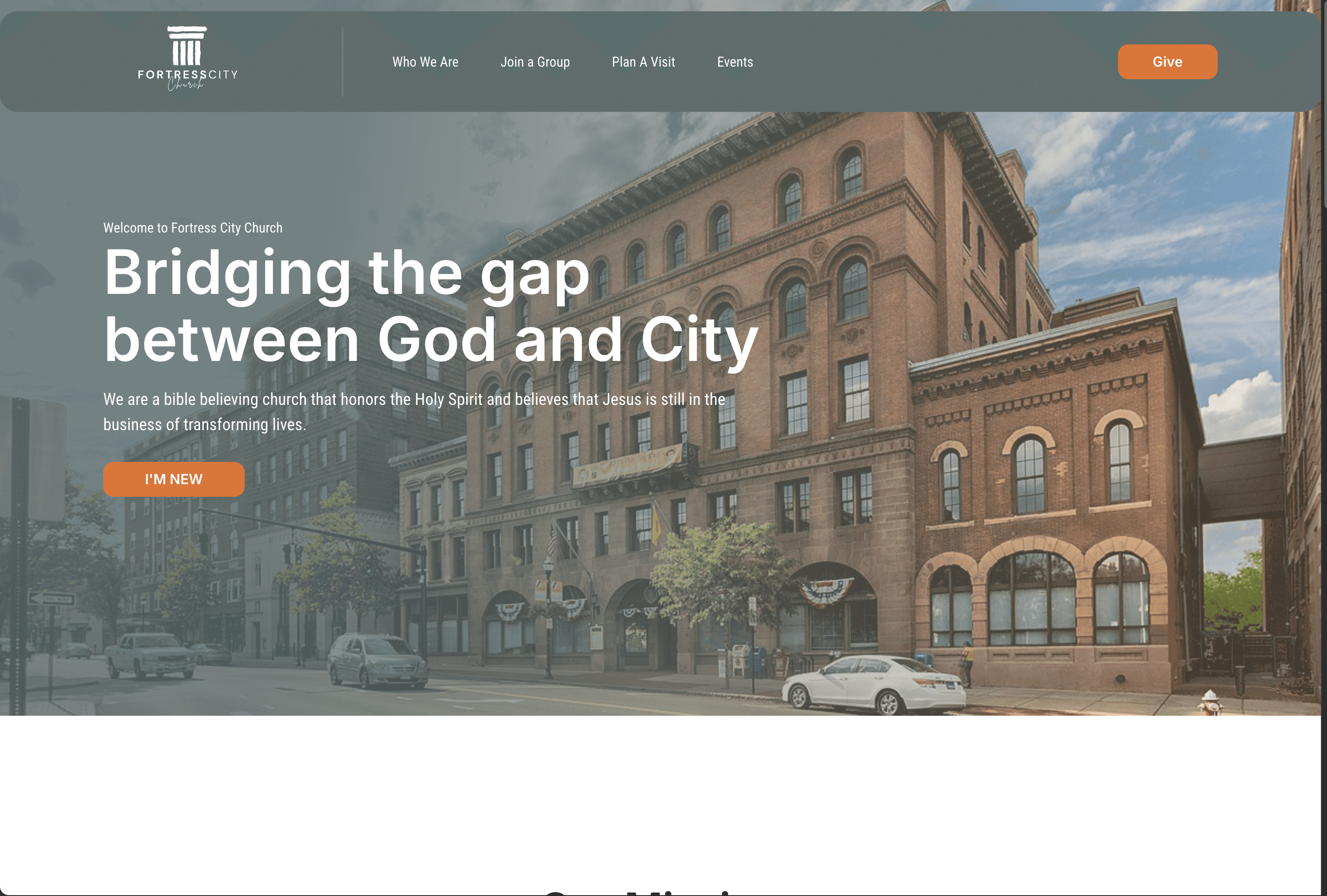 Fortress City Church website screenshot